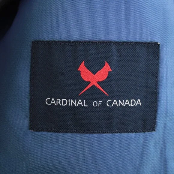Cardinal of Canada NWT Wool Blend Sport Coat Size 40S US In Blue w/ Coral Plaid
